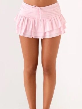 Light Pink Ruffle Mini Skirt ASPYN MINI SKIRT PEPPERMAYO